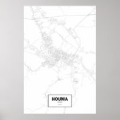 Houma, Louisiana (zwart op wit) Poster (Voorkant)