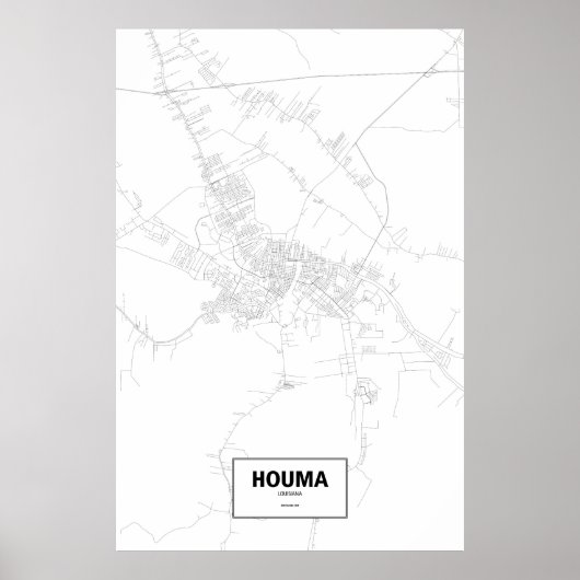 Houma, Louisiana (zwart op wit) Poster (Voorkant)