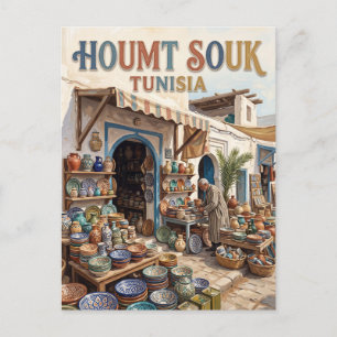 Houmt Souk Keramiekwinkels Tunesië Briefkaart