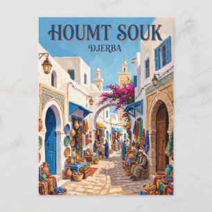 Houmt Souk Oude Stad Tunesië Briefkaart
