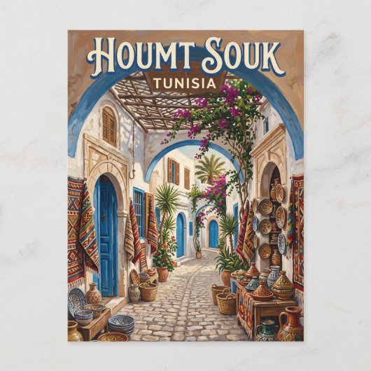 Houmt Souk Tunesië Briefkaart (Voorkant)