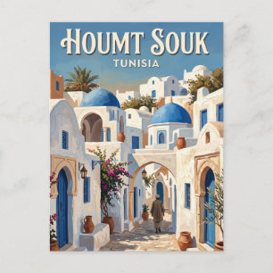 Houmt Souk Zonsondergang Tunesië Briefkaart