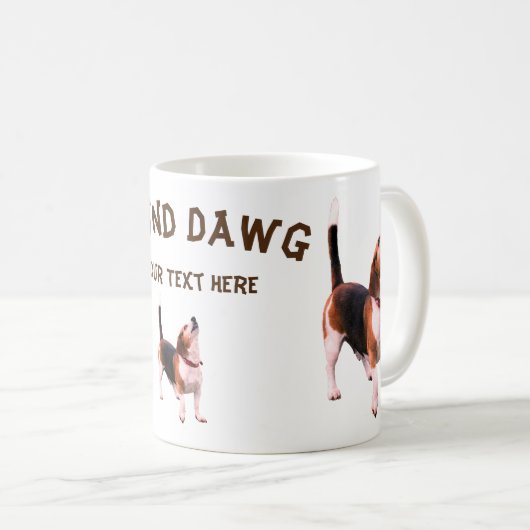 Hound Dawg Beagle Funny Personalized Koffiemok (Voorkant rechts)