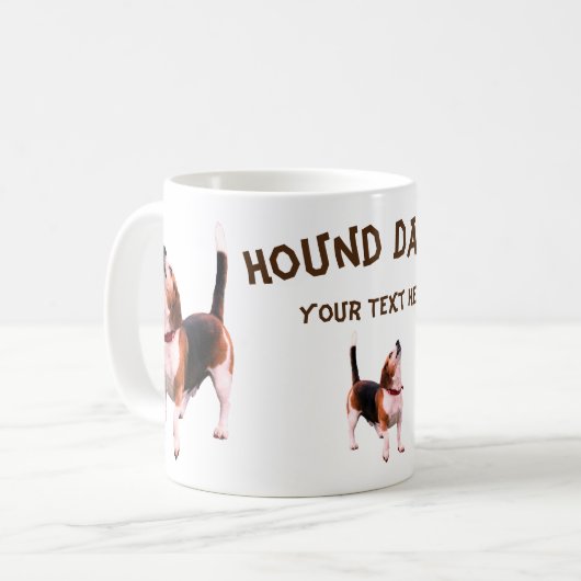 Hound Dawg Beagle Funny Personalized Koffiemok (Voorkant links)