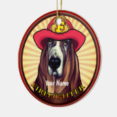Hound Dog Brandweerman ornament (Links)