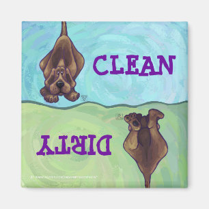 Hound Dog Clean Dirty Dishwaser Magnet