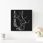Hound Dog Clock Hunting Dog Art Wall Clock Vierkante Klok (Huis)