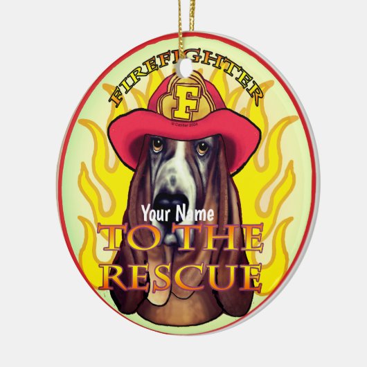 Hound Dog Firefighter ornament (Links)