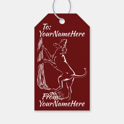 Hound Dog Gift Labels Custom Christmas Coonhound L Cadeaulabel (Voorkant)