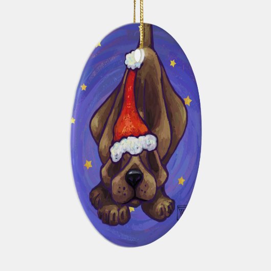 Hound Dog-kerstversiering Keramisch Ornament (Rechts)