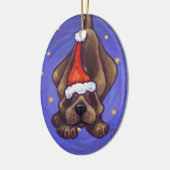 Hound Dog-kerstversiering Keramisch Ornament (Links)