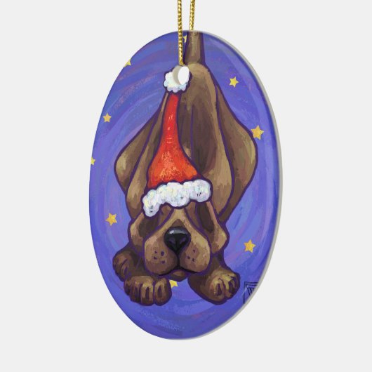 Hound Dog-kerstversiering Keramisch Ornament (Links)