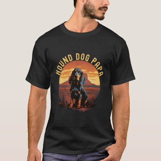 Hound Dog Papa Retro  T-shirt (Voorkant)