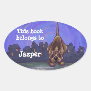 Hound Dog Stationery Ovale Sticker