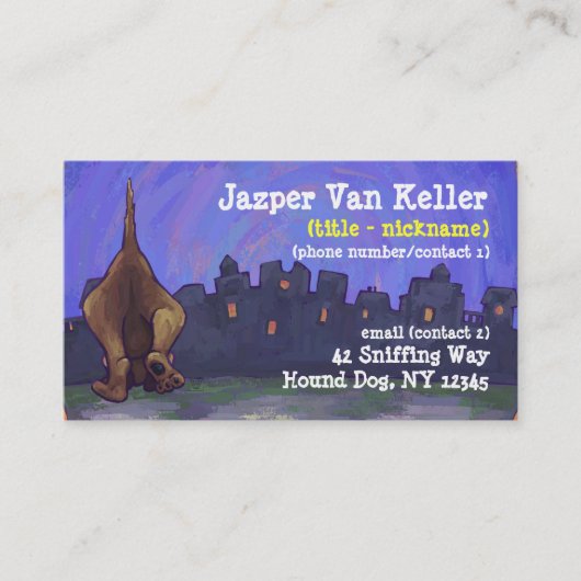 Hound Dog Stationery Visitekaartje (Voorkant)