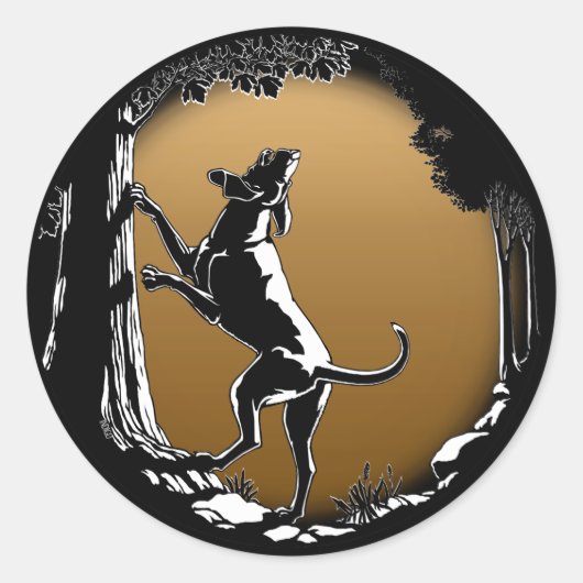 Hound Dog Stickers Hunting Dog Art Stickers (Voorkant)