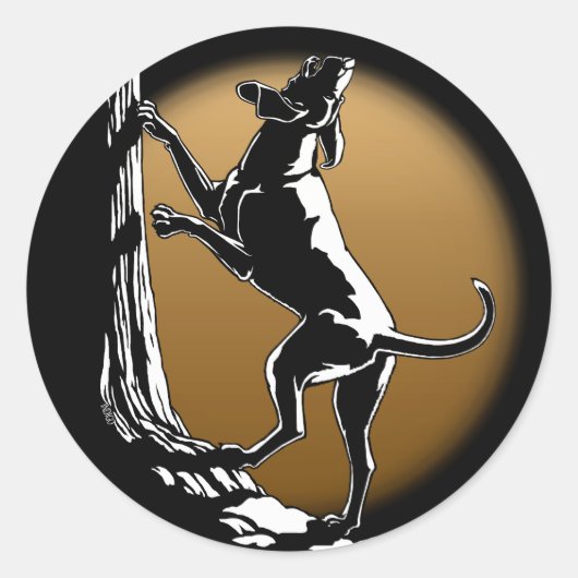 Hound Dog Stickers Hunting Dog Art Stickers (Voorkant)