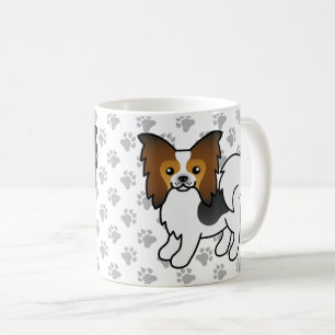 Hound driekleurige Papillon Mooie Cartoon Hond & P Koffiemok
