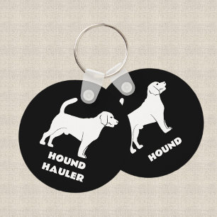 Hound Hauler Hond Silhouetten Zwart-wit Sleutelhanger