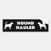 Hound Hauler Man en Vrouw Hond Silhouetten Zwart Bumpersticker (Voorkant)