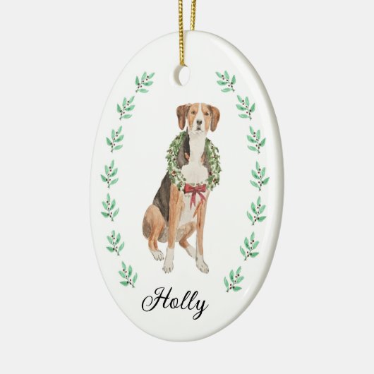 Hound kerstversiering keramisch ornament (Links)