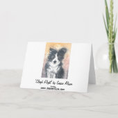 Hound kijkt naar Santa en rendier in Star Sky KAAR Feestdagen Kaart (Achterkant)