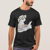 Hound Writing Typing Teleworking on ComputerLaptop T-shirt (Voorkant)