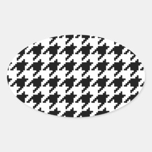 Houndooth Check Patroon met 8 bits pixels Ovale Sticker