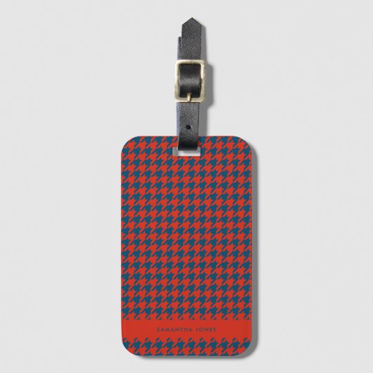 Hounds Tooth, speciaal gepersonaliseerd Bagagelabel (Voorkant (verticaal))