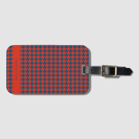 Hounds Tooth, speciaal gepersonaliseerd Bagagelabel (Voorkant (horizontaal))