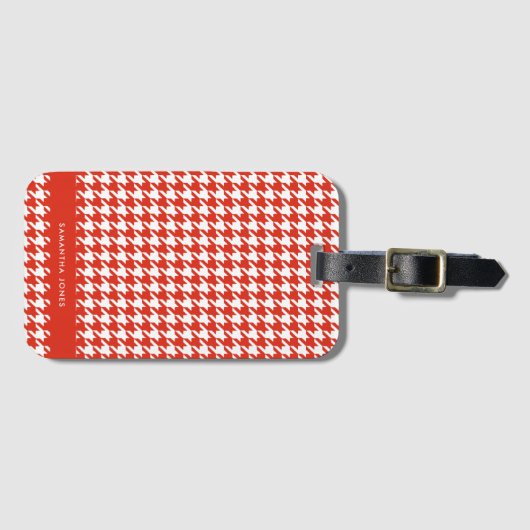 Hounds Tooth, speciaal gepersonaliseerd Bagagelabel (Voorkant (horizontaal))