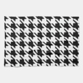 Hounds-tooth Zwart Wit Classic Weaving Pattern Theedoek (Horizontaal)