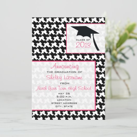 Houndstooth 2013 Afstuderen bekendmaking Kaart (Staand voorkant)