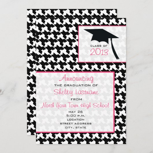 Houndstooth 2013 Afstuderen bekendmaking Kaart (Voorkant / Achterkant)