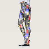 Houndstooth Abstract Black en Colors Moderne Art Leggings (Links)