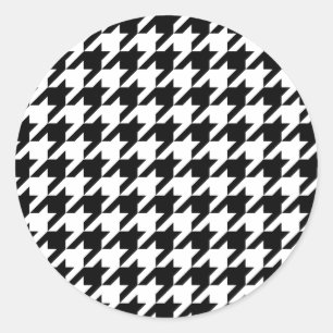 Houndstooth — Achtergrondkleur aanpassen Ronde Sticker