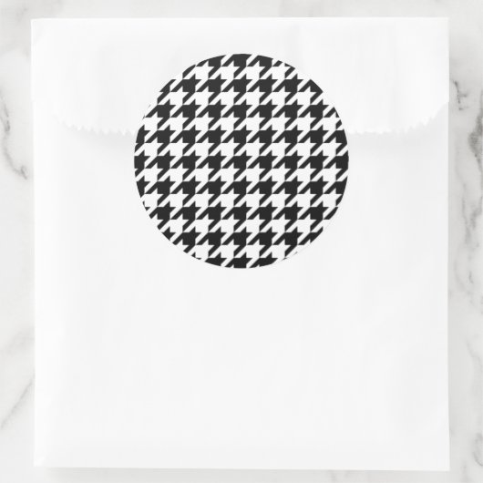 Houndstooth — Achtergrondkleur aanpassen Ronde Sticker (Tas)