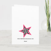 Houndstooth and Pink Christmas Tree Card Feestdagen Kaart (Achterkant)