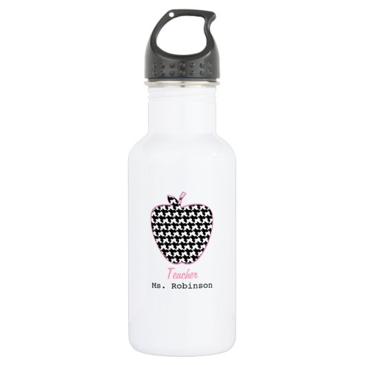 Houndstooth Apple-leraar Waterfles (Voorkant)