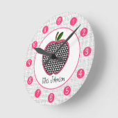 Houndstooth Apple persoonlijke klok voor leraren (Hoek)