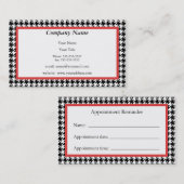 Houndstooth Appointherinneringskaart Afsprakenkaartje (Voorkant / Achterkant)