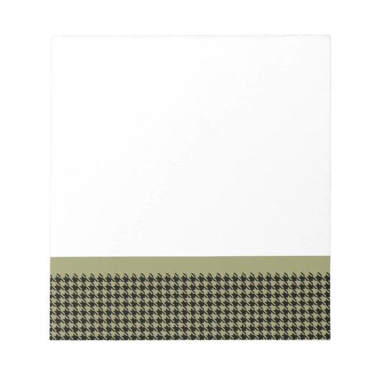 Houndstooth Avocado en zwart Notitieblok (Voorkant)