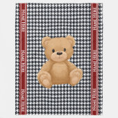 Houndstooth Bear Home Fleece Deken (Voorkant)