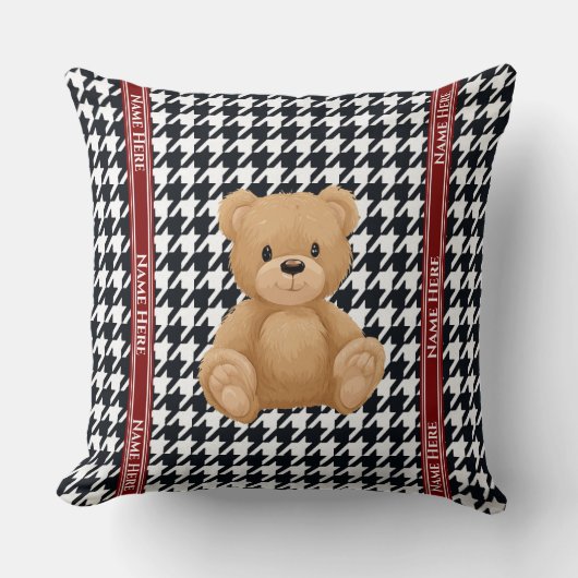 Houndstooth Bear Home, Kussen (Voorkant)