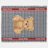 Houndstooth Beerhuis Fleece Deken (Voorkant (Horizontaal))
