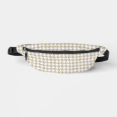 Houndstooth Beige White Preppy Tijdloos Chic Fun Heuptasje (Voorkant)