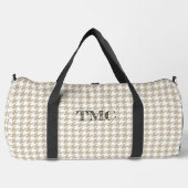 Houndstooth Beige Witte INITIALEN Preppy Chic Plunjezak (Voorkant)