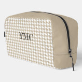 Houndstooth Beige Witte INITIALEN Preppy Chic Toilettasje (Rechterhoek)