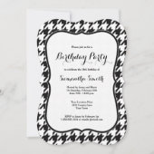 Houndstooth Birthday Party Kaart (Voorkant)