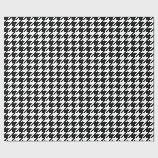 Houndstooth Black-and-White Abstract Check Pattern Cadeaupapier (Zoom)